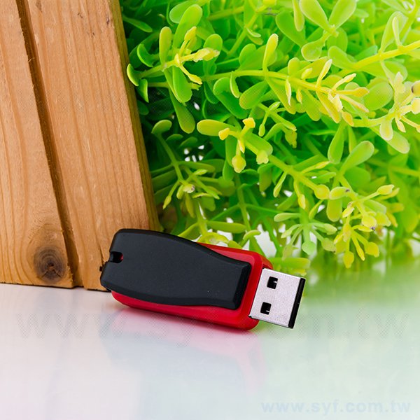 隨身碟-商務禮贈品旋轉USB-紅黑款塑膠隨身碟-客製隨身碟容量-採購訂製印刷推薦禮品